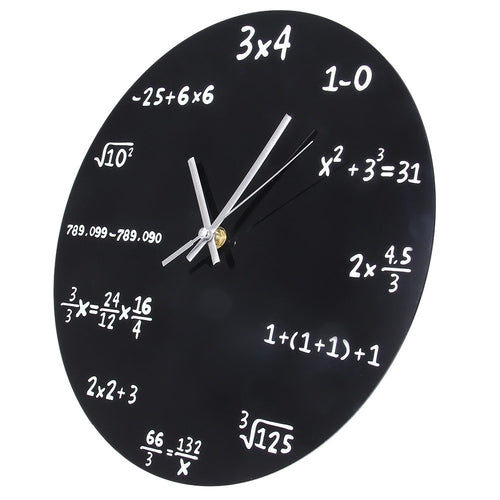 Mathematics Blackboard Pop Quiz Clock